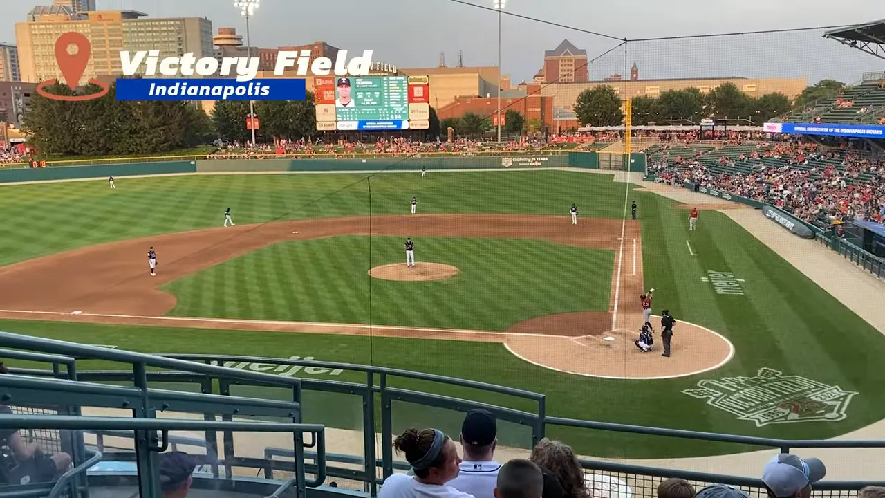 Baseball game in progress at Victory Field