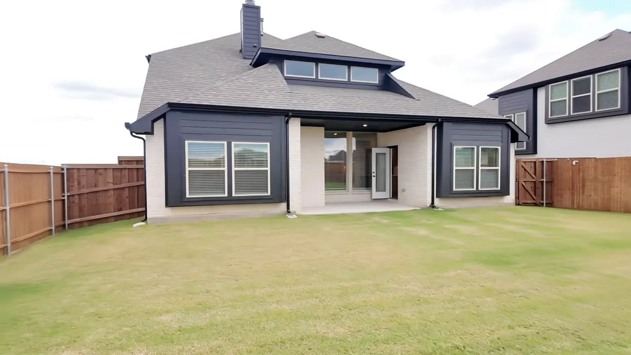 backyard of new homes in Forney TX