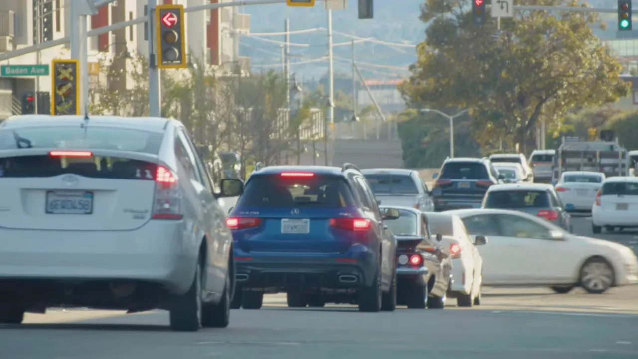 Traffic on a Bay Area highway with cars bumper to bumper