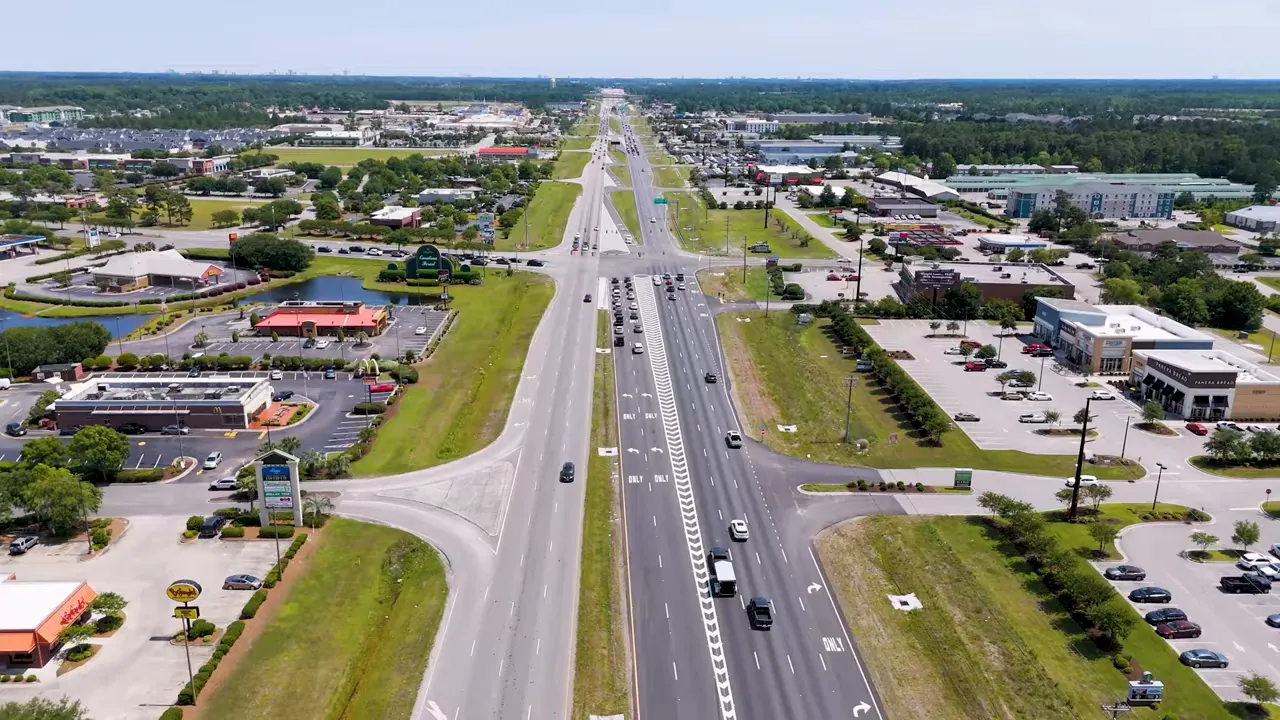 Highway 501 and shopping nodes near the community
