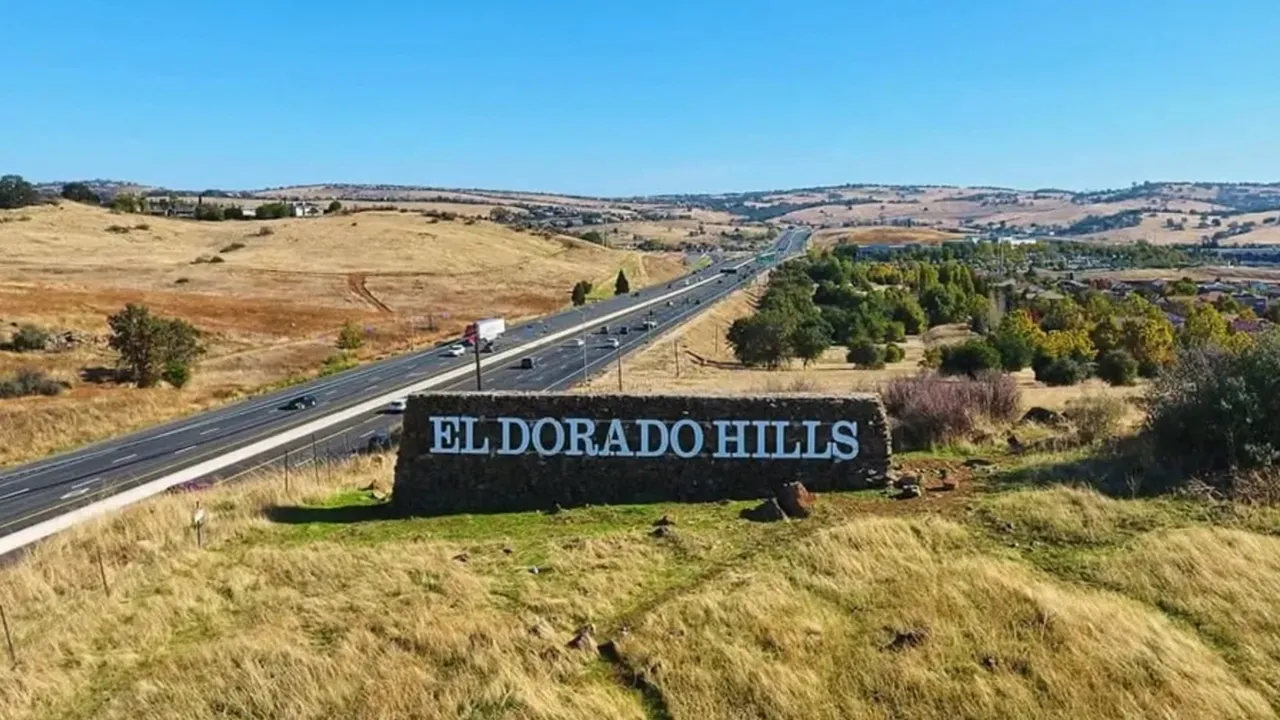 El Dorado Hills town center at dusk