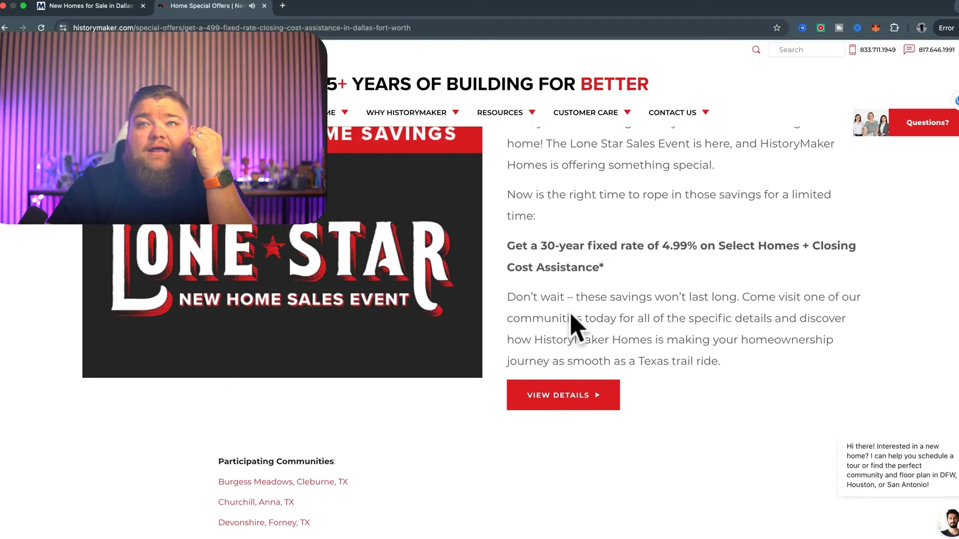 HistoryMaker 4.99 rate in Aubrey example