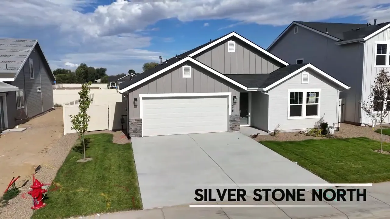 Exterior view of a new construction home in Silverstone North neighborhood