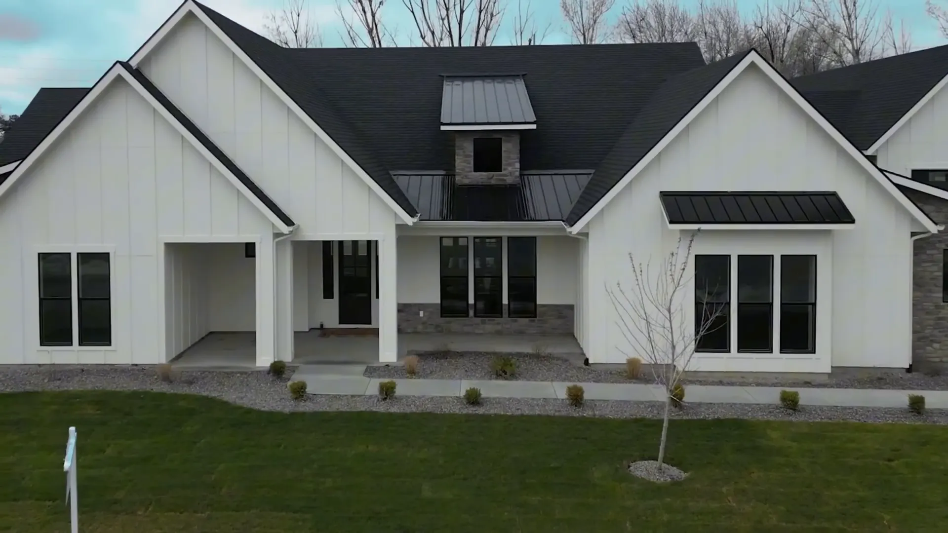 Exterior of the modern farmhouse