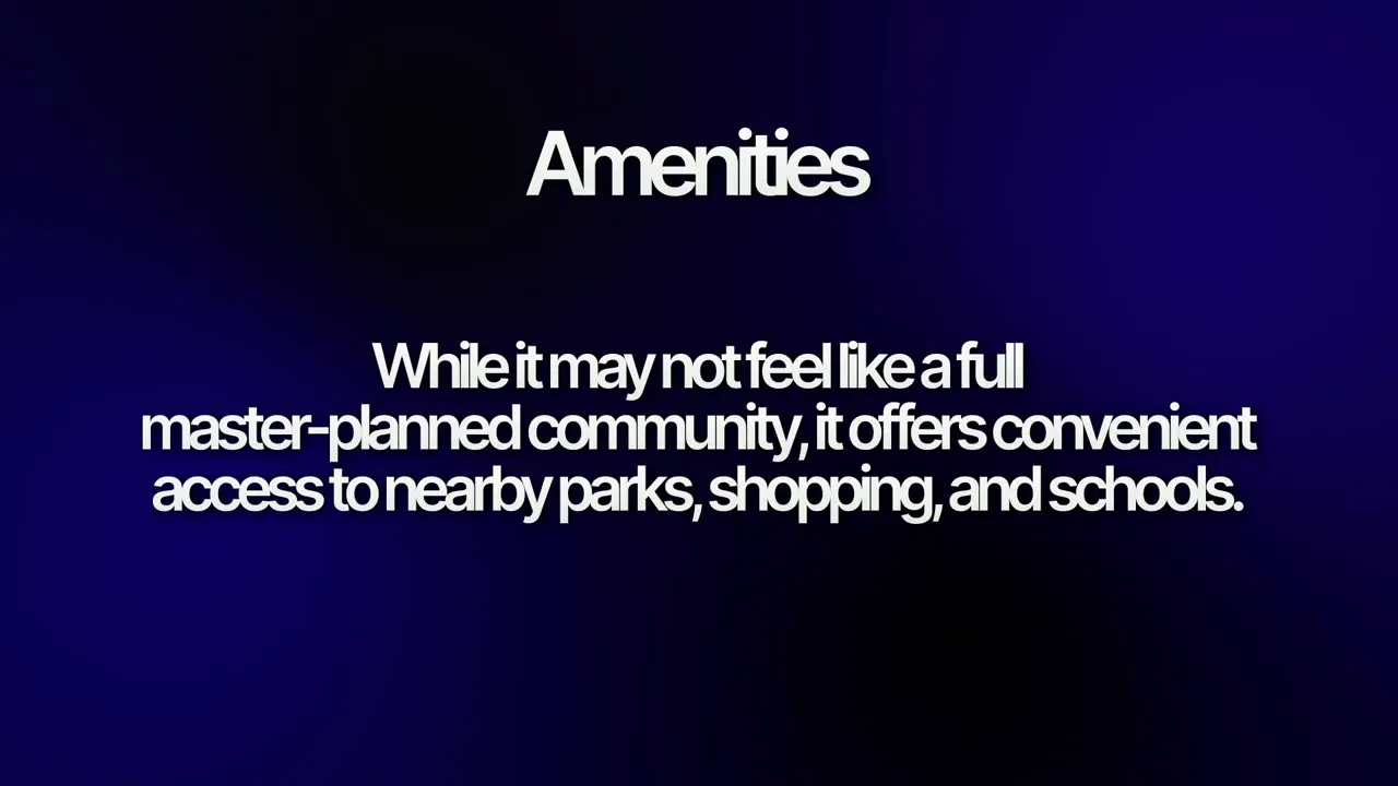 On-screen text listing nearby amenities for White Rock Estates in Killeen, Texas