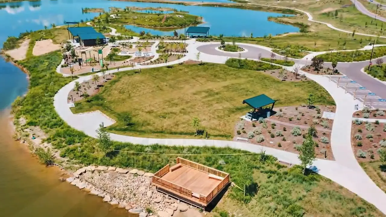 Aerial view Barefoot Lakes in Firestone