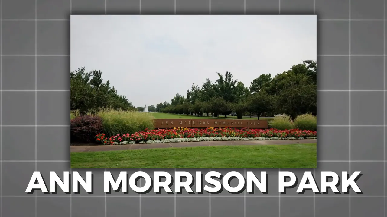 Ann Morrison Memorial Park sign and landscaping in Boise Idaho