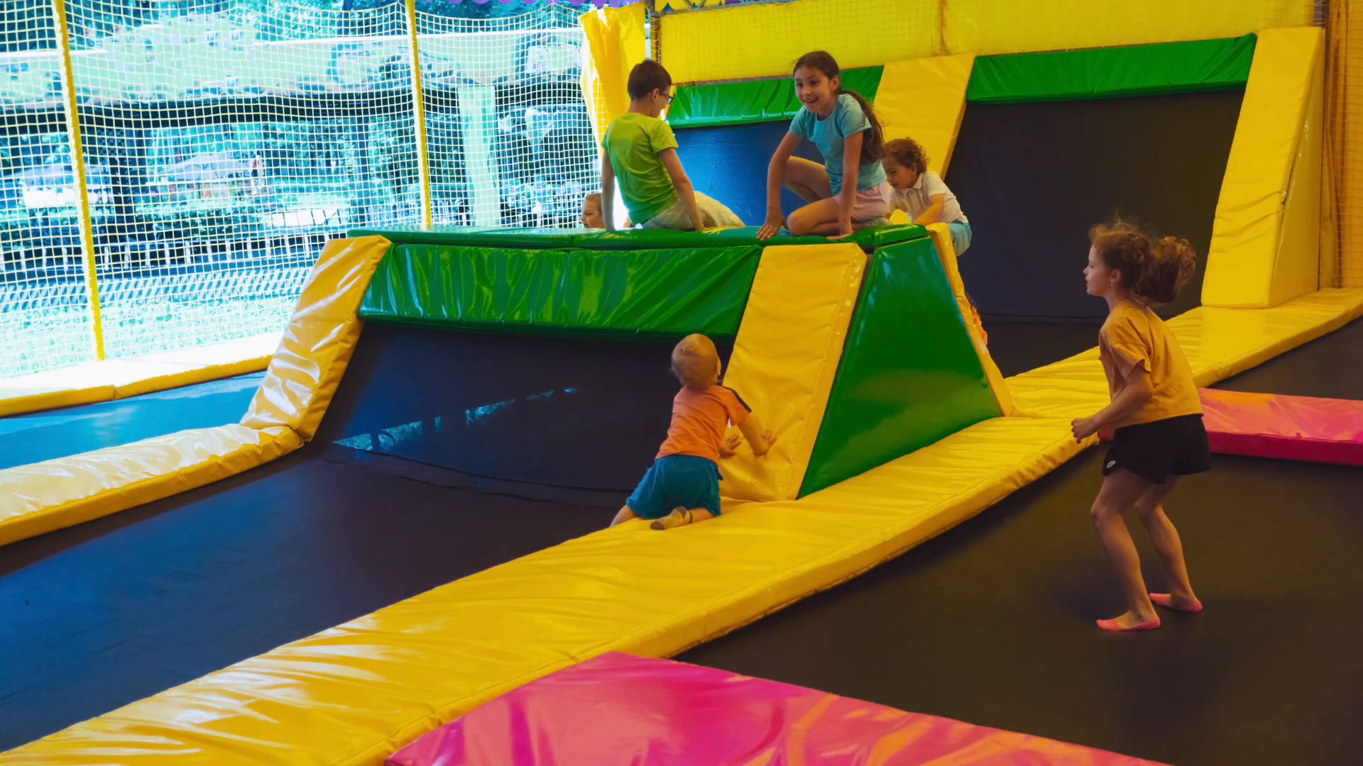 Children jumping at a trampoline park