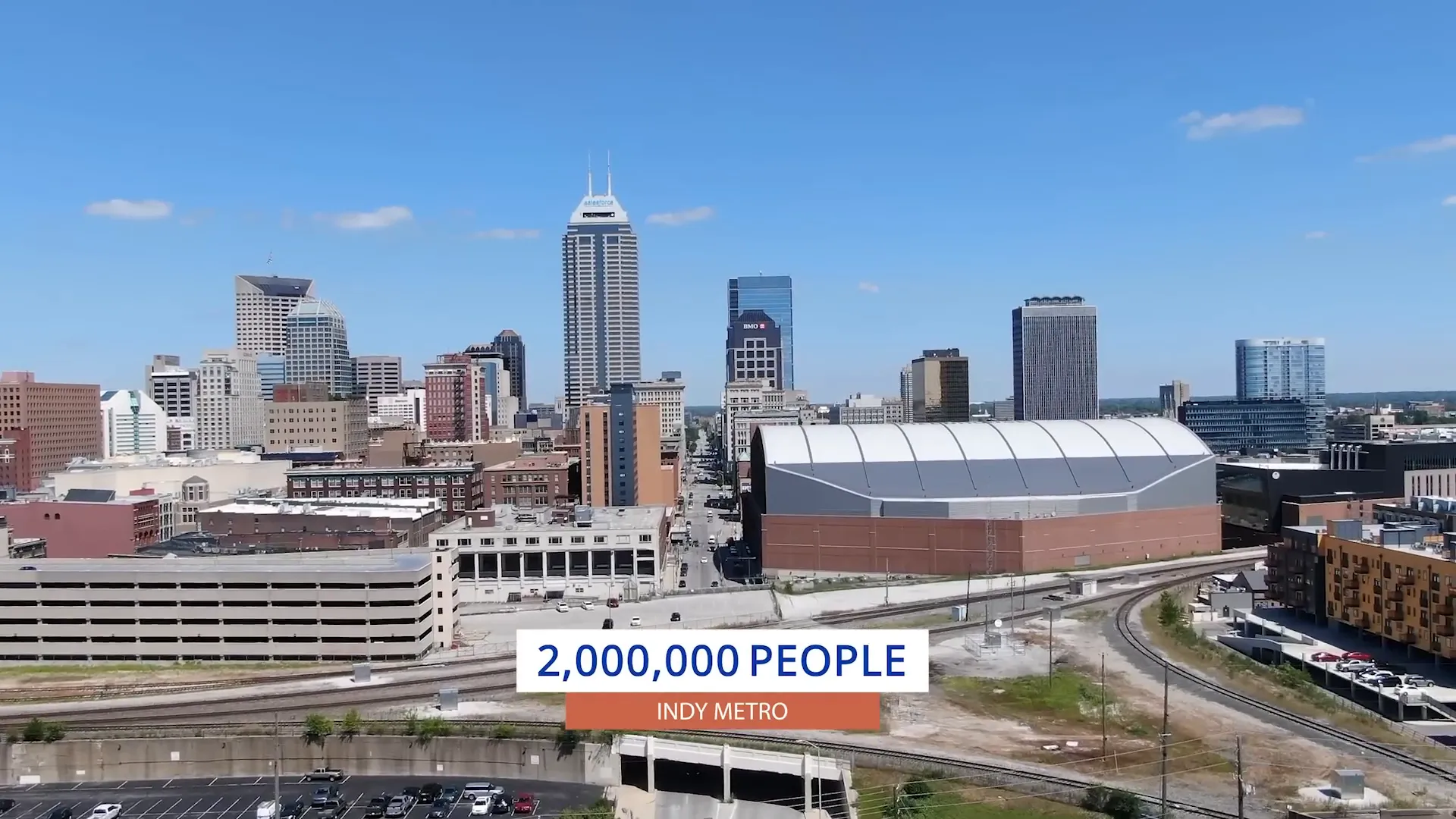 Indianapolis cityscape showing population size