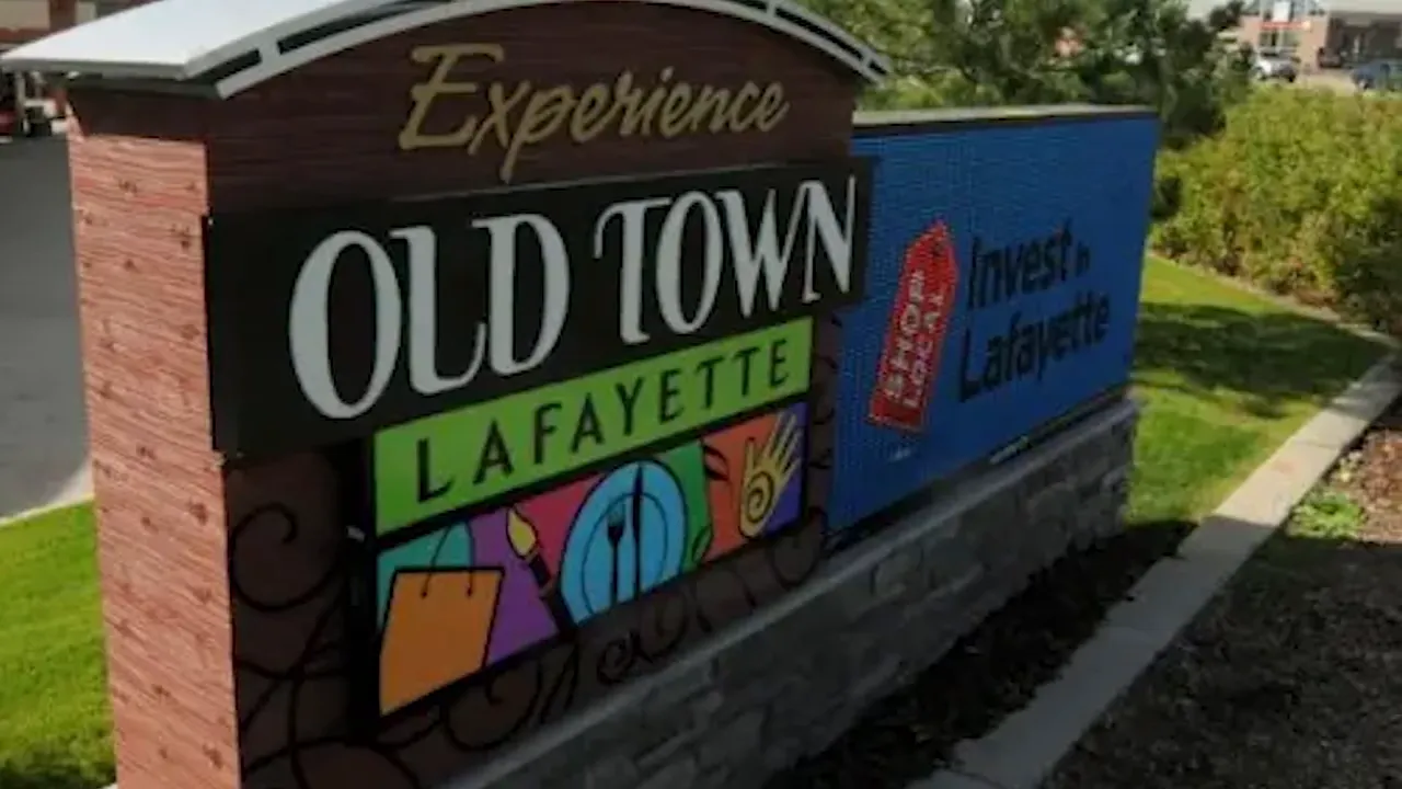 Old Town Lafayette neighborhood sign