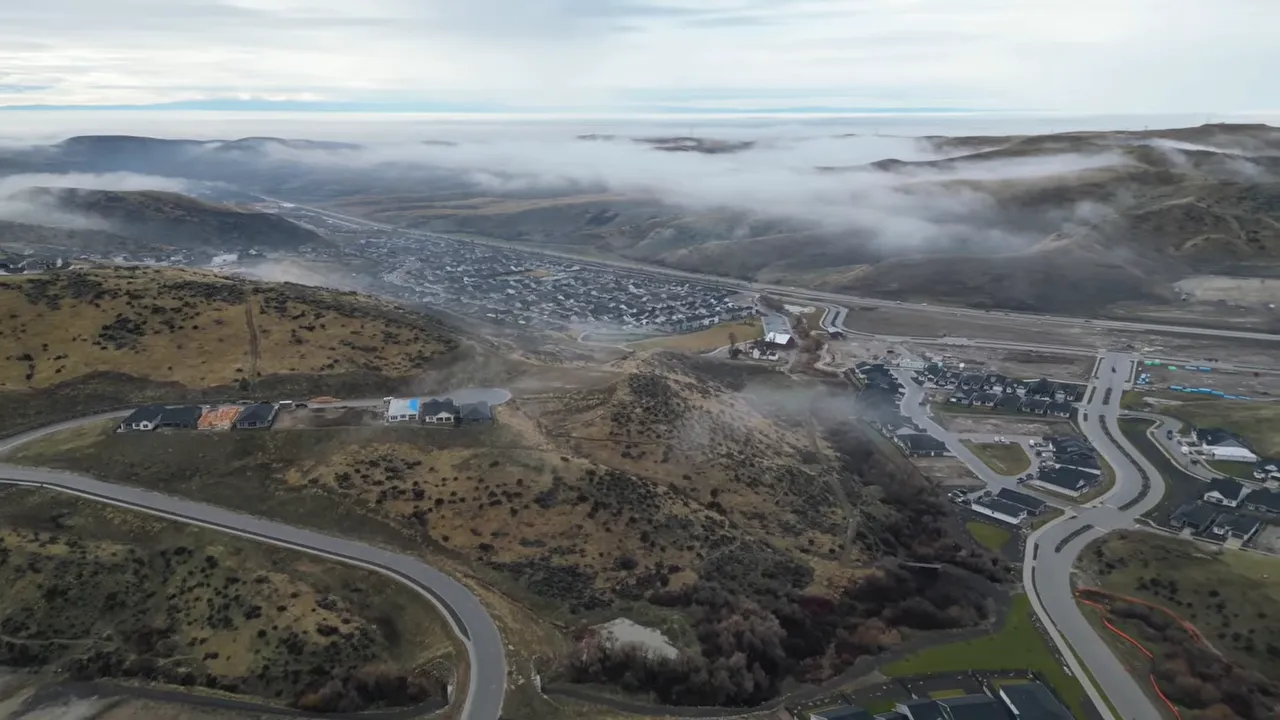 Aerial view of a Boise-area master-planned community development