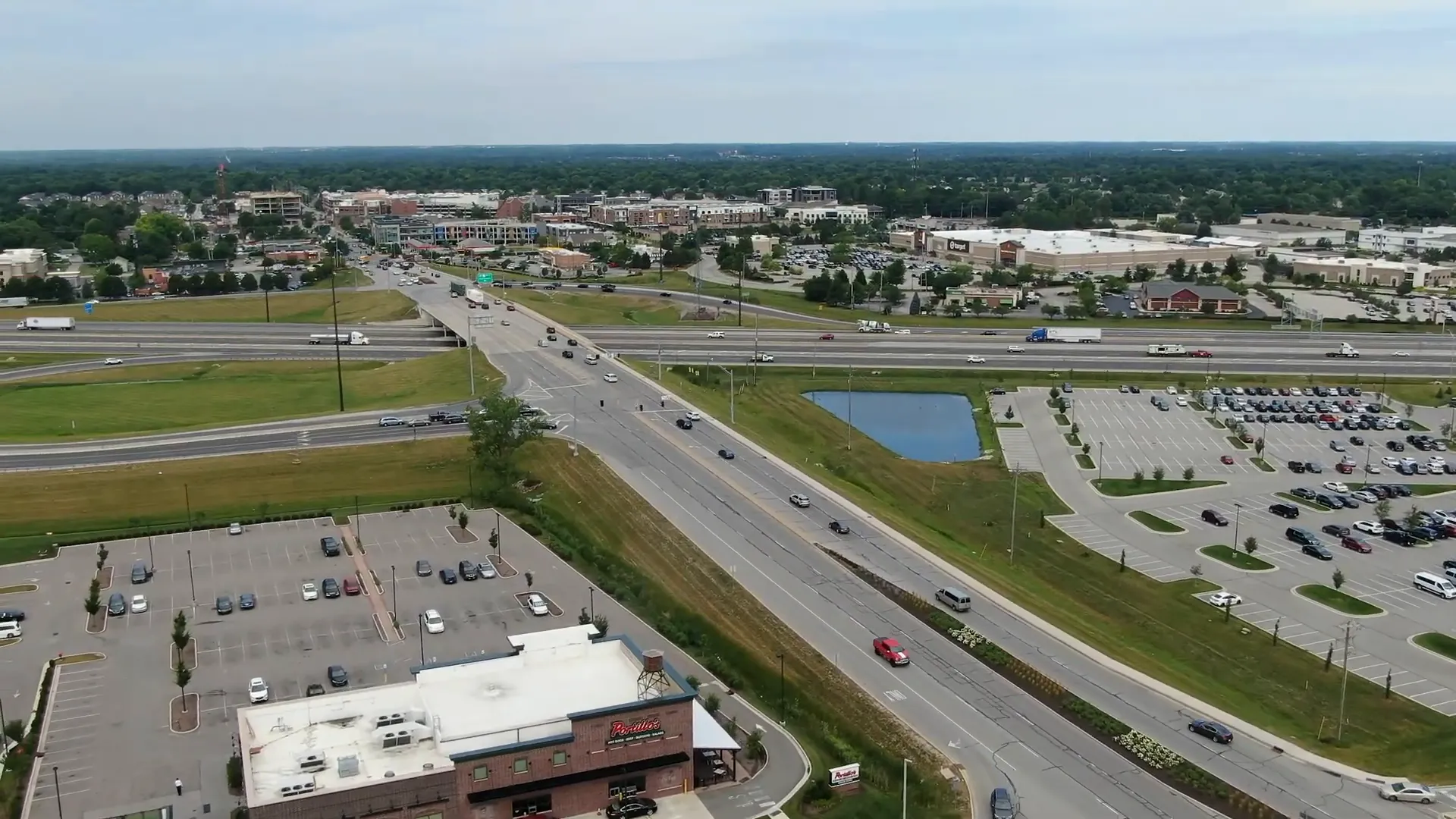 Downtown Fishers amphitheater stage and lawn