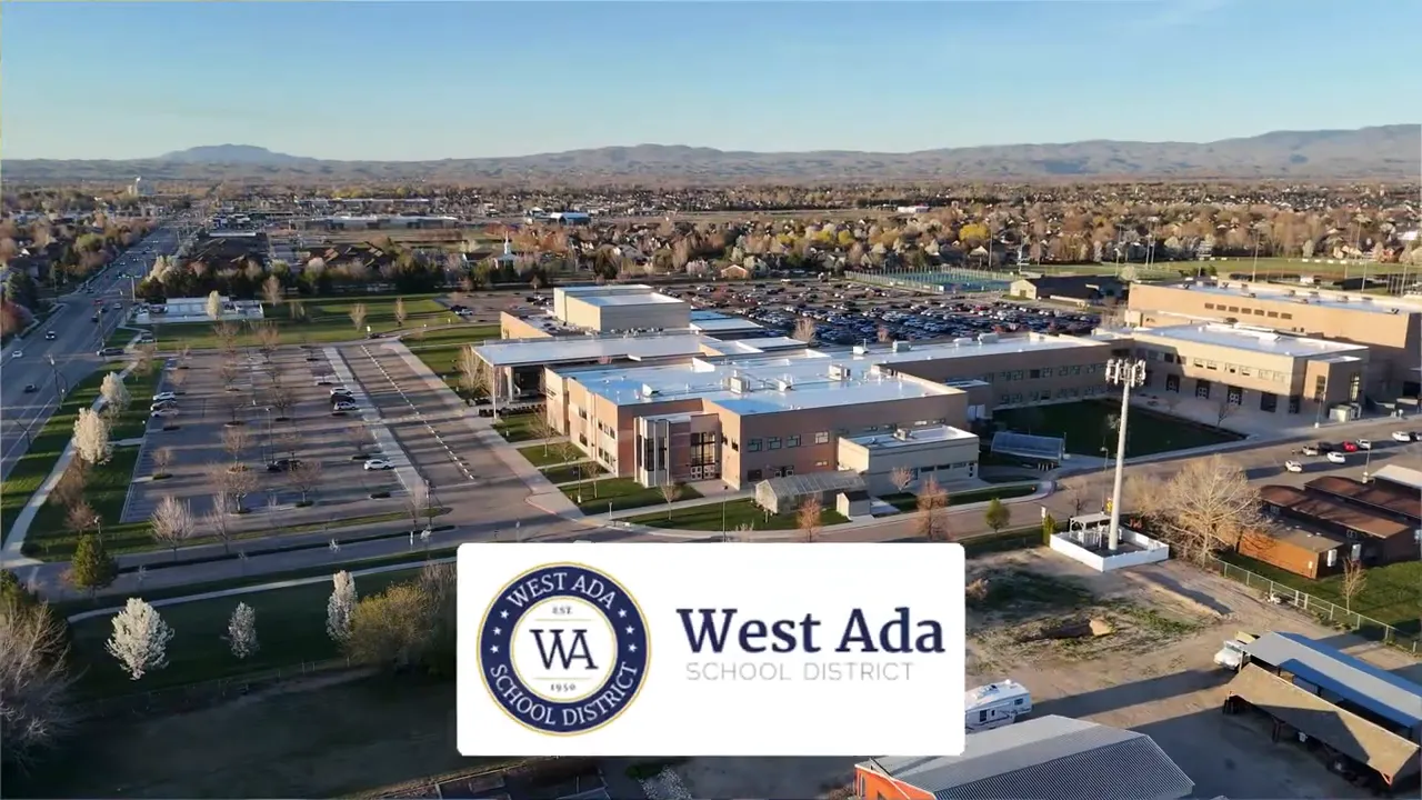 Aerial view of West Ada School District campus in Meridian, Idaho