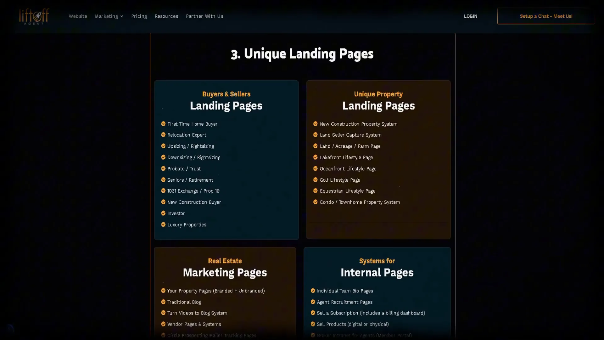 Overview of landing page types