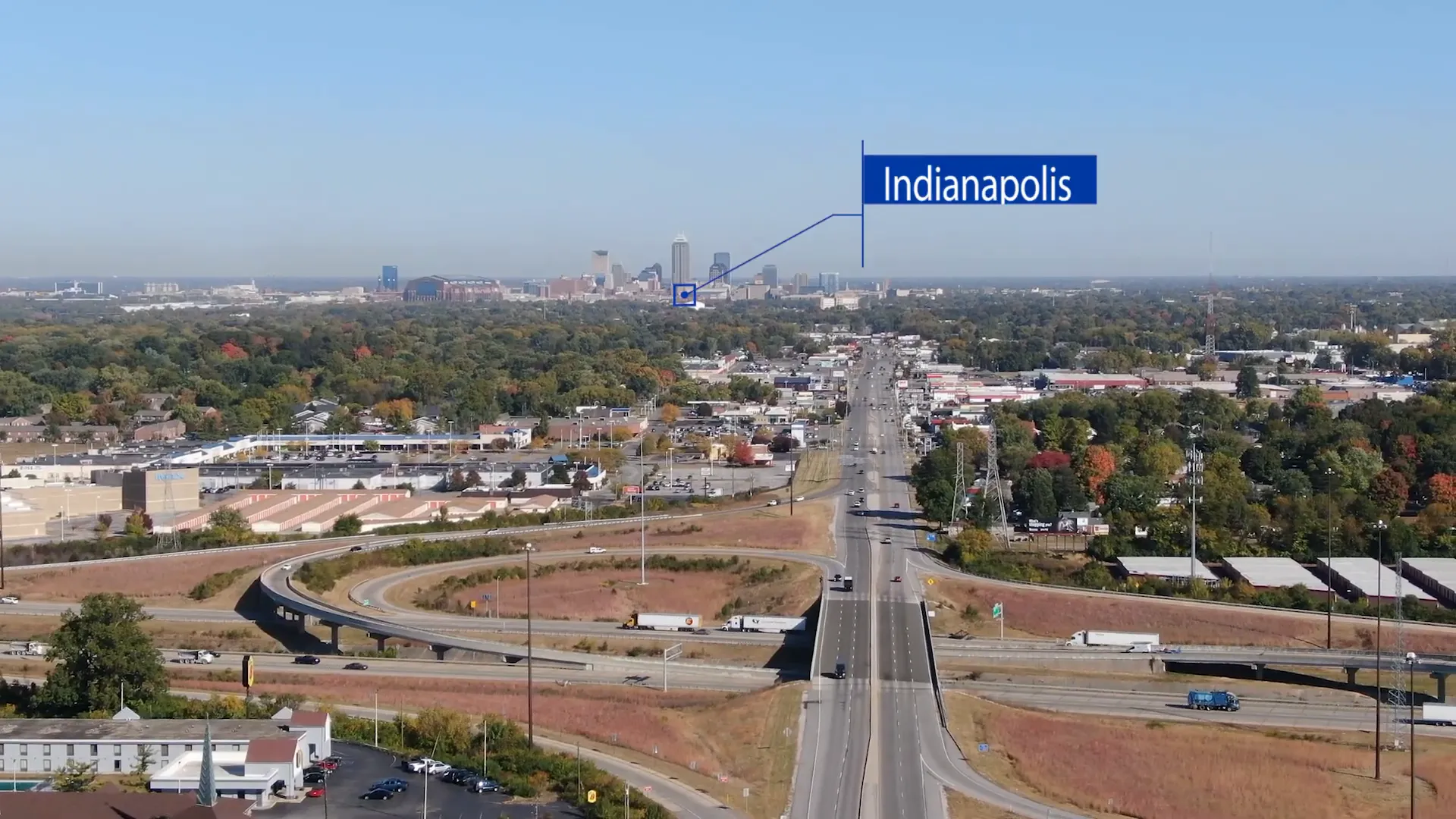 Welcome to Greenwood sign along the border with Indianapolis