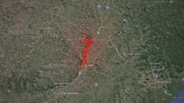 Road view heading towards Austin from Killeen