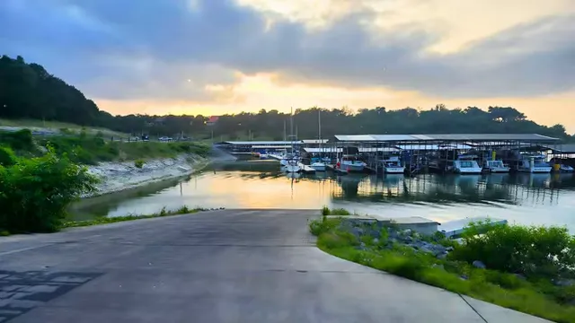 Boats docked at Belton Lake