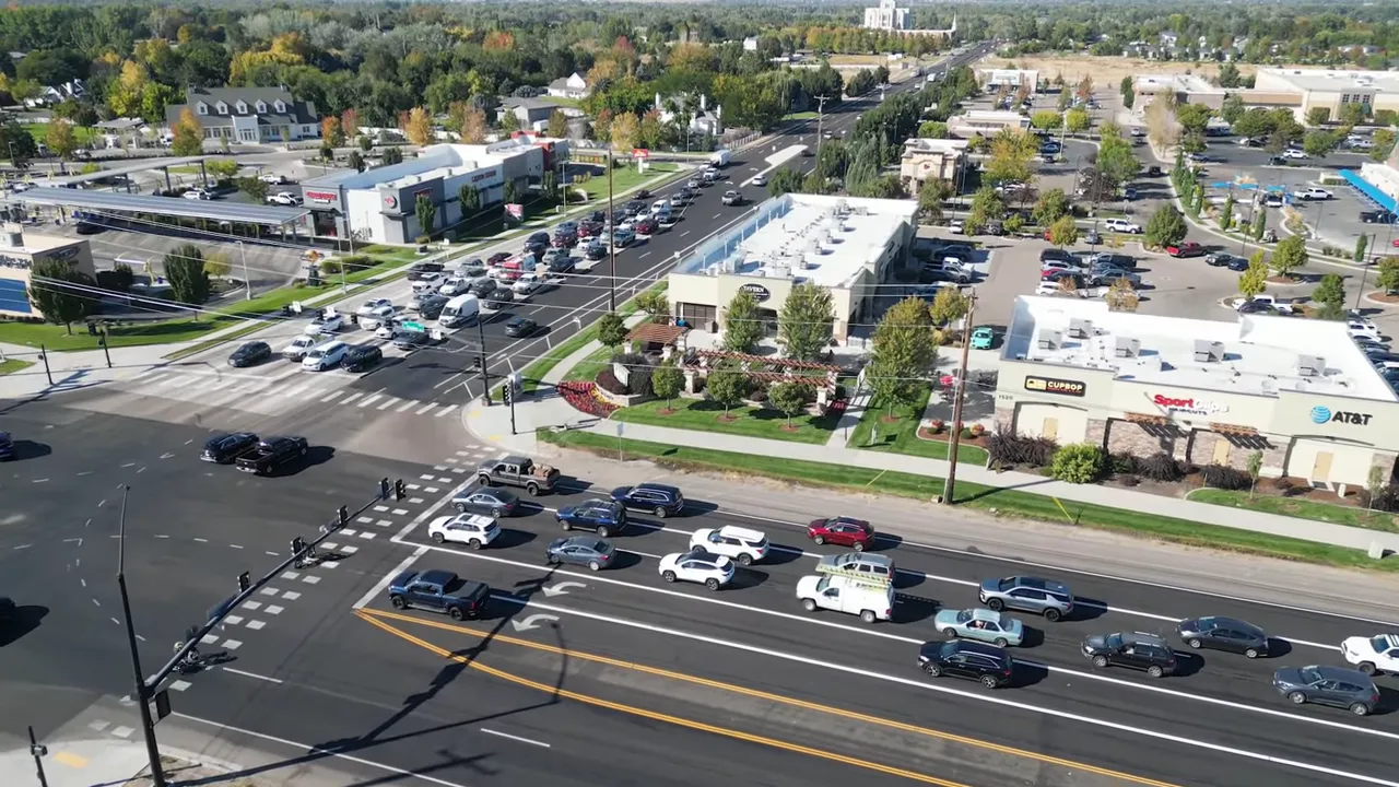 Walking path near retail village, connecting homes to shops and services