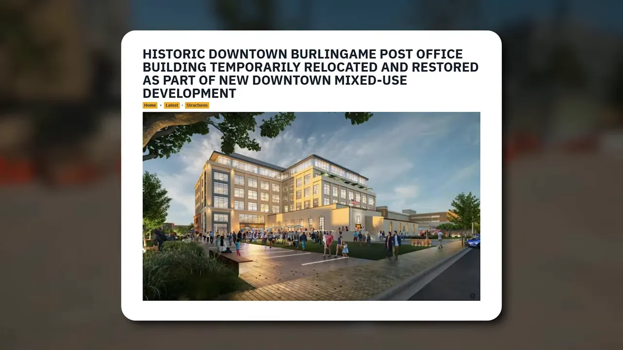Article image showing rendering of Burlingame post office redevelopment
