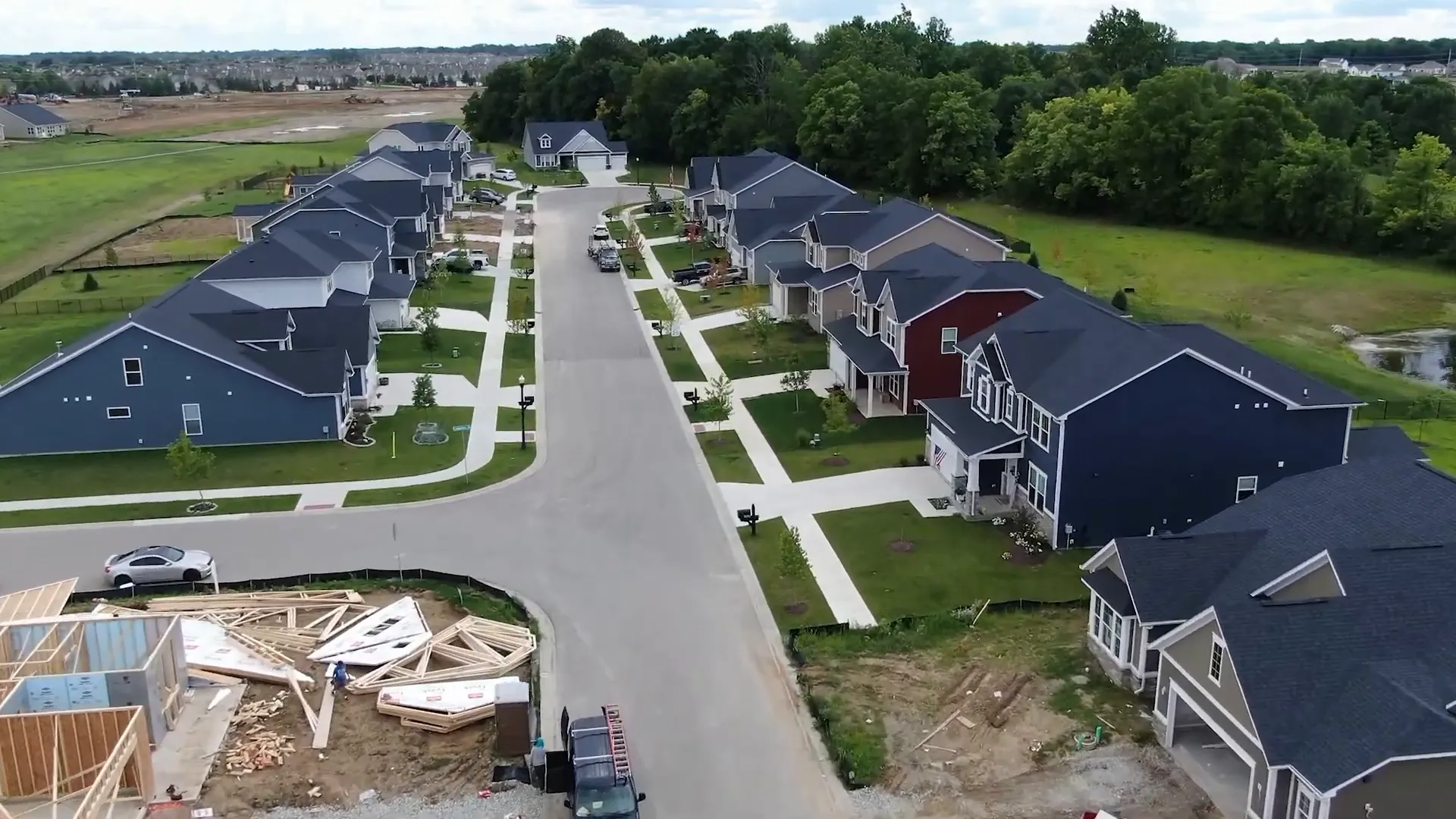 New construction homes in Fishers, Indiana neighborhood