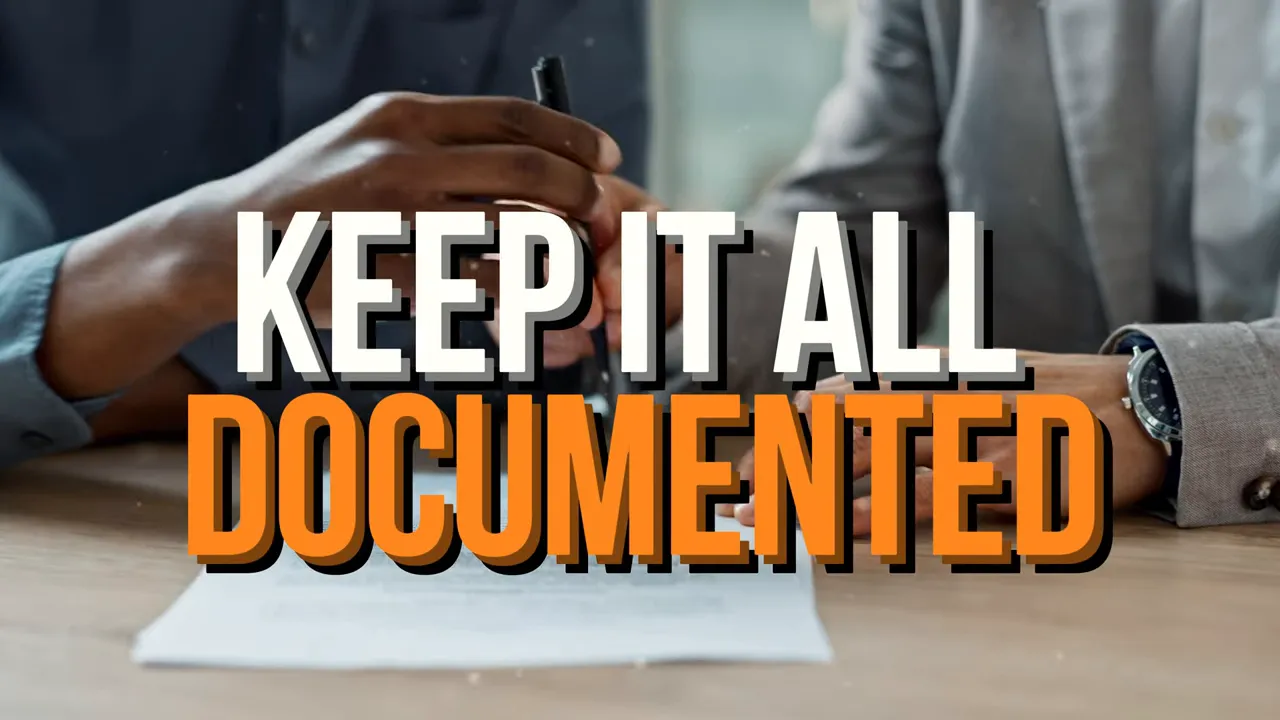 Keep it all documented reminder graphic over a person holding a checklist during home warranty planning