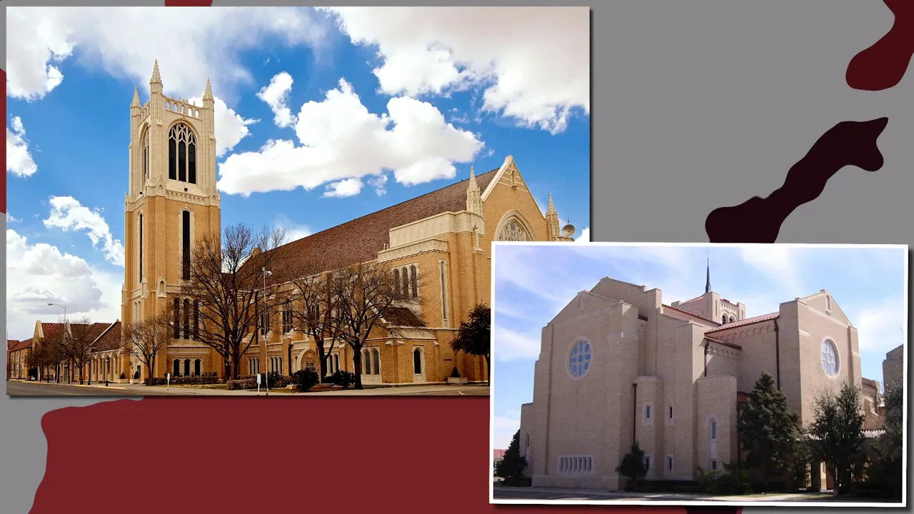 Historic church architecture in downtown Lubbock