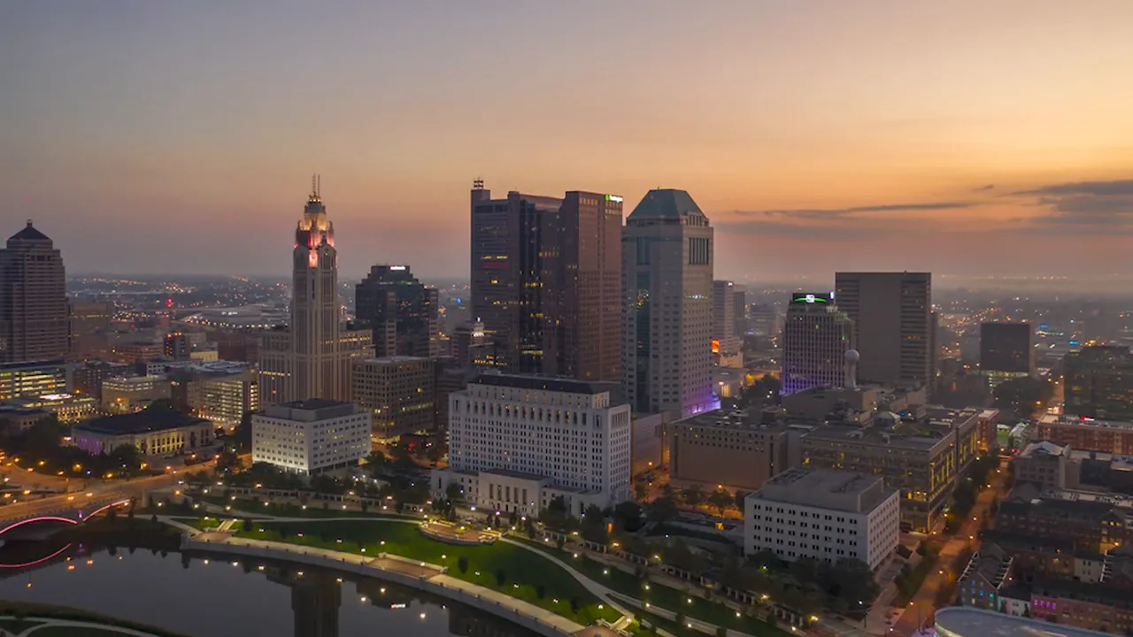 Columbus skyline with text reading Ranked Number One