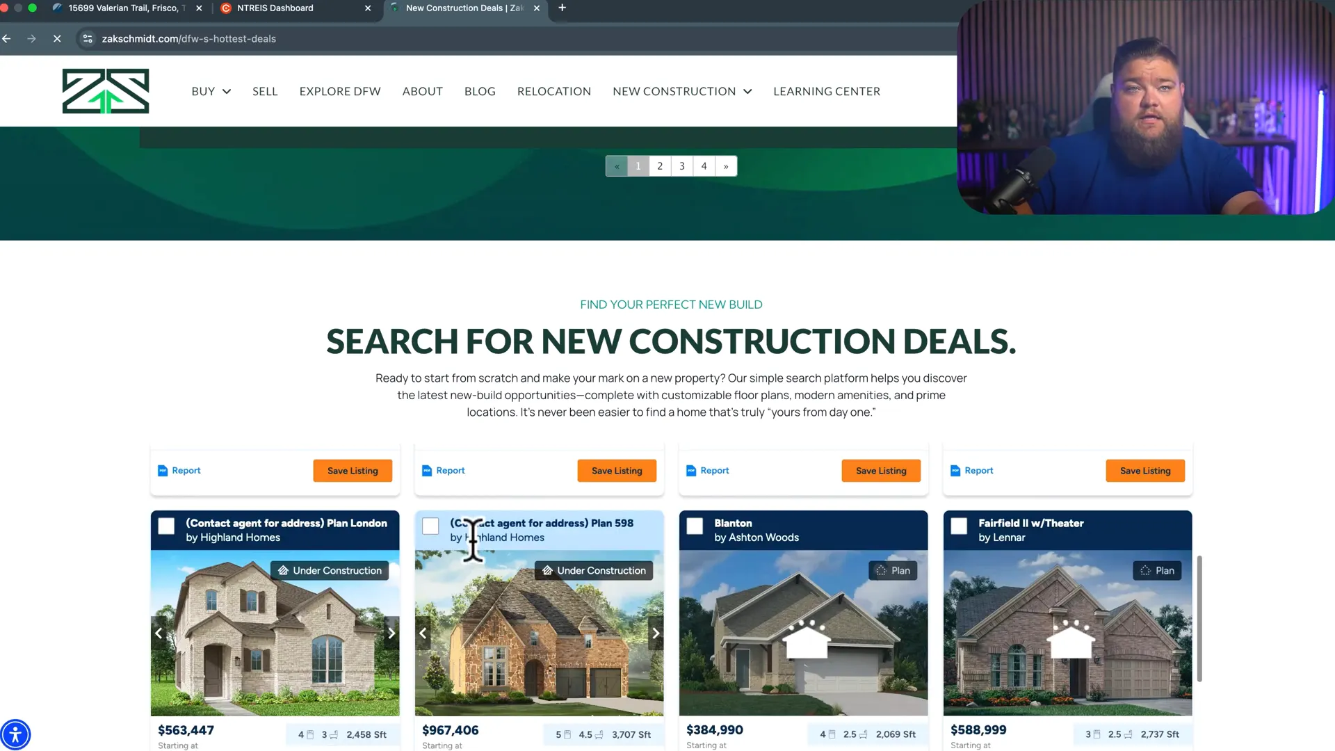 Online tool for browsing new construction homes in DFW