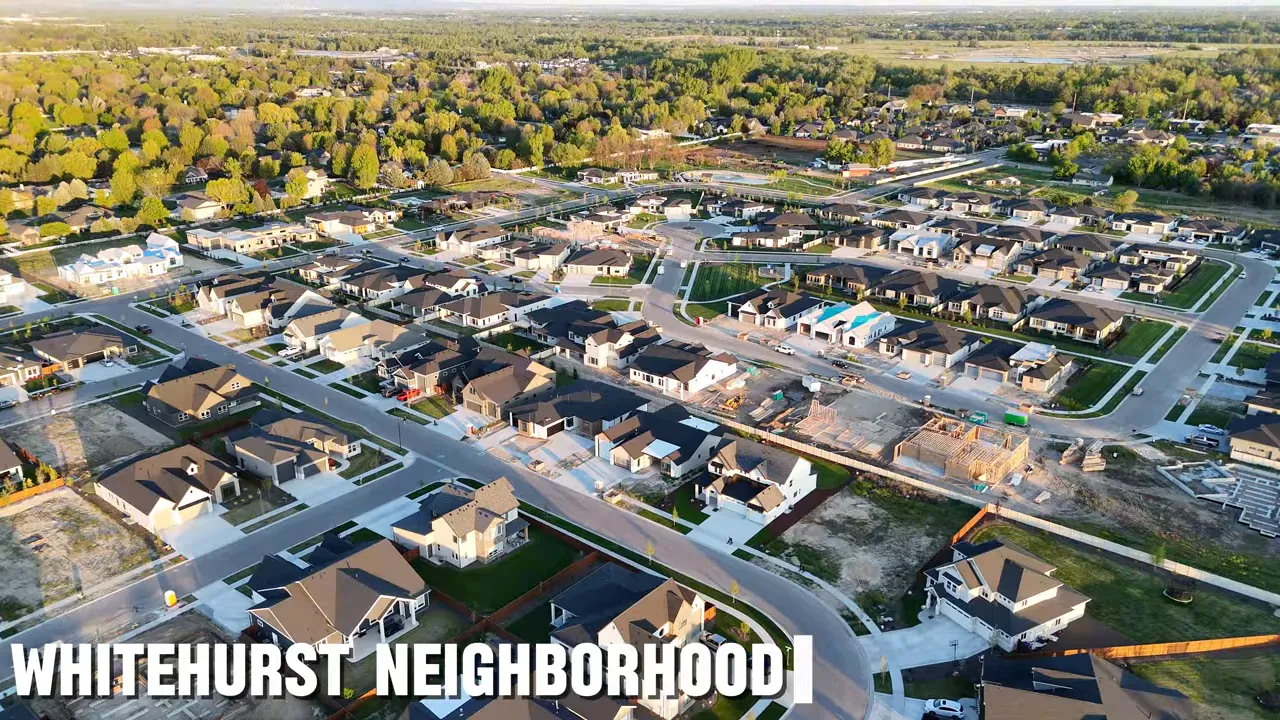 Aerial view of Whitehurst neighborhood streets and homes