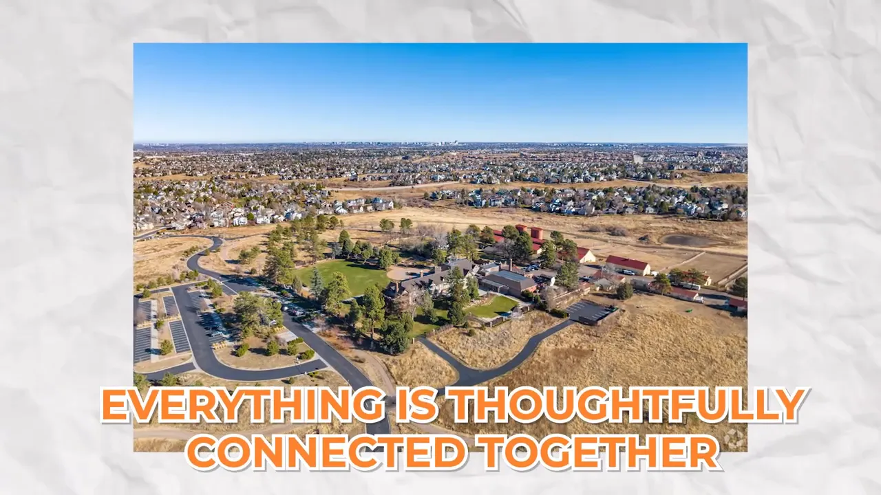 Aerial view of Highlands Ranch showing connected neighborhoods and road network