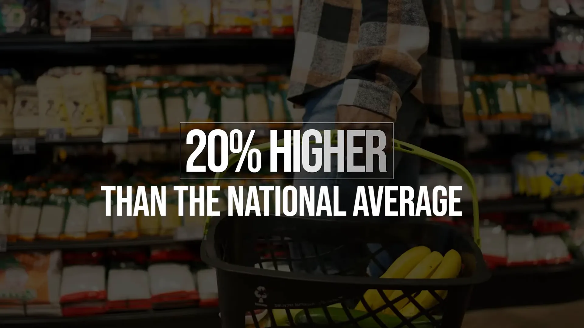 Grocery store aisles illustrating higher grocery prices