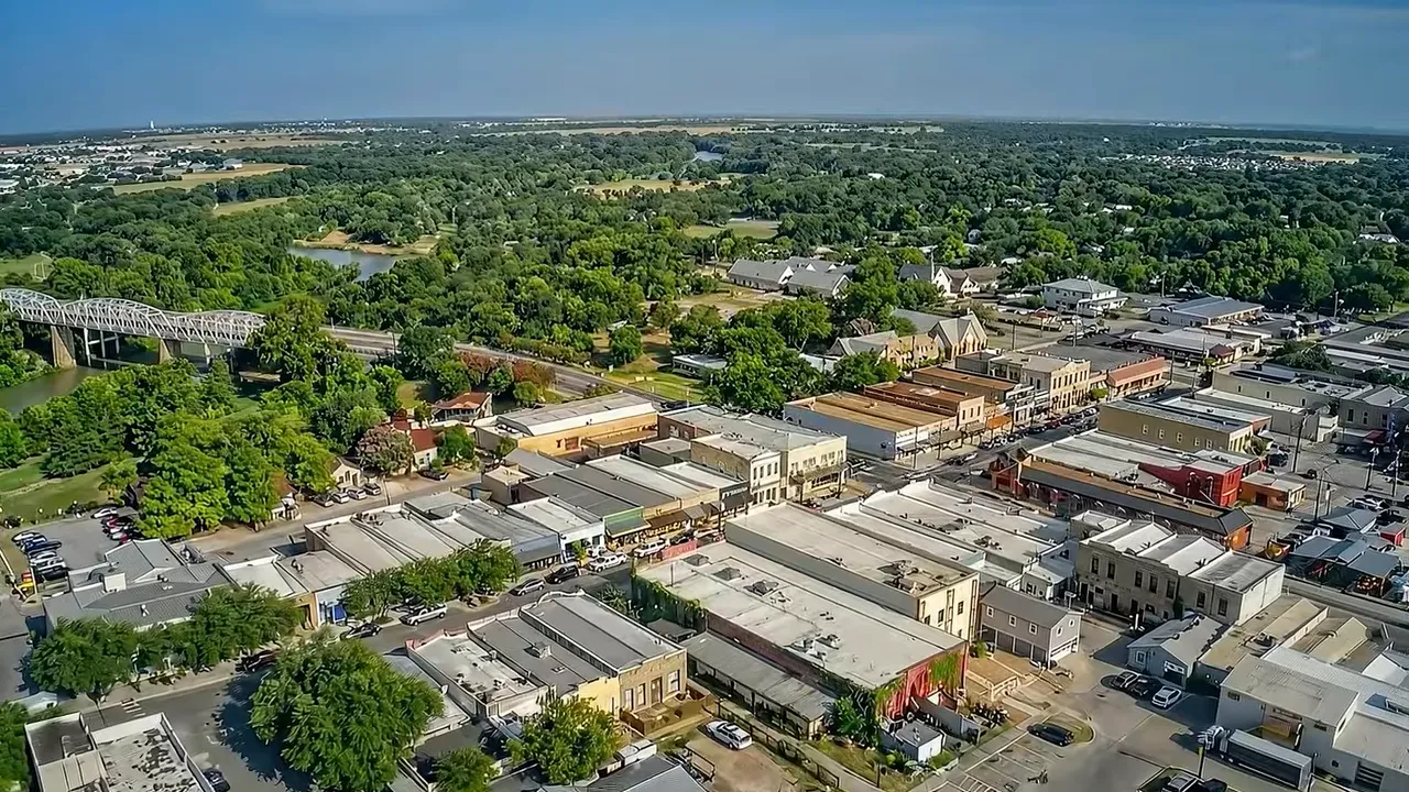 Historic downtown Bastrop street with storefronts