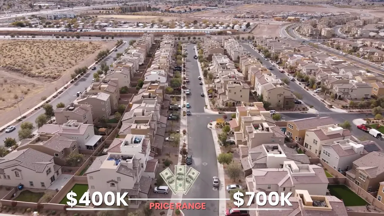 Aerial view of Heritage at Cadence homes with price range text from 400k to 700k