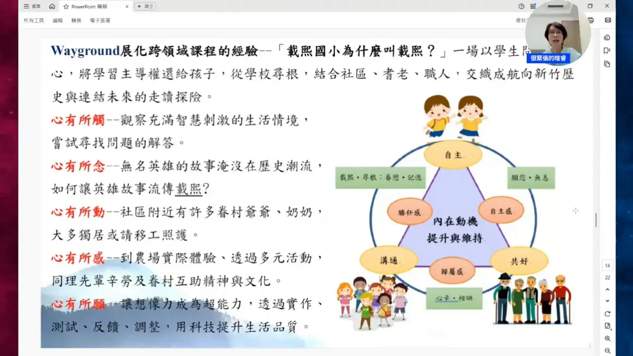 學生訪談眷村長輩的照片（有馬賽克）