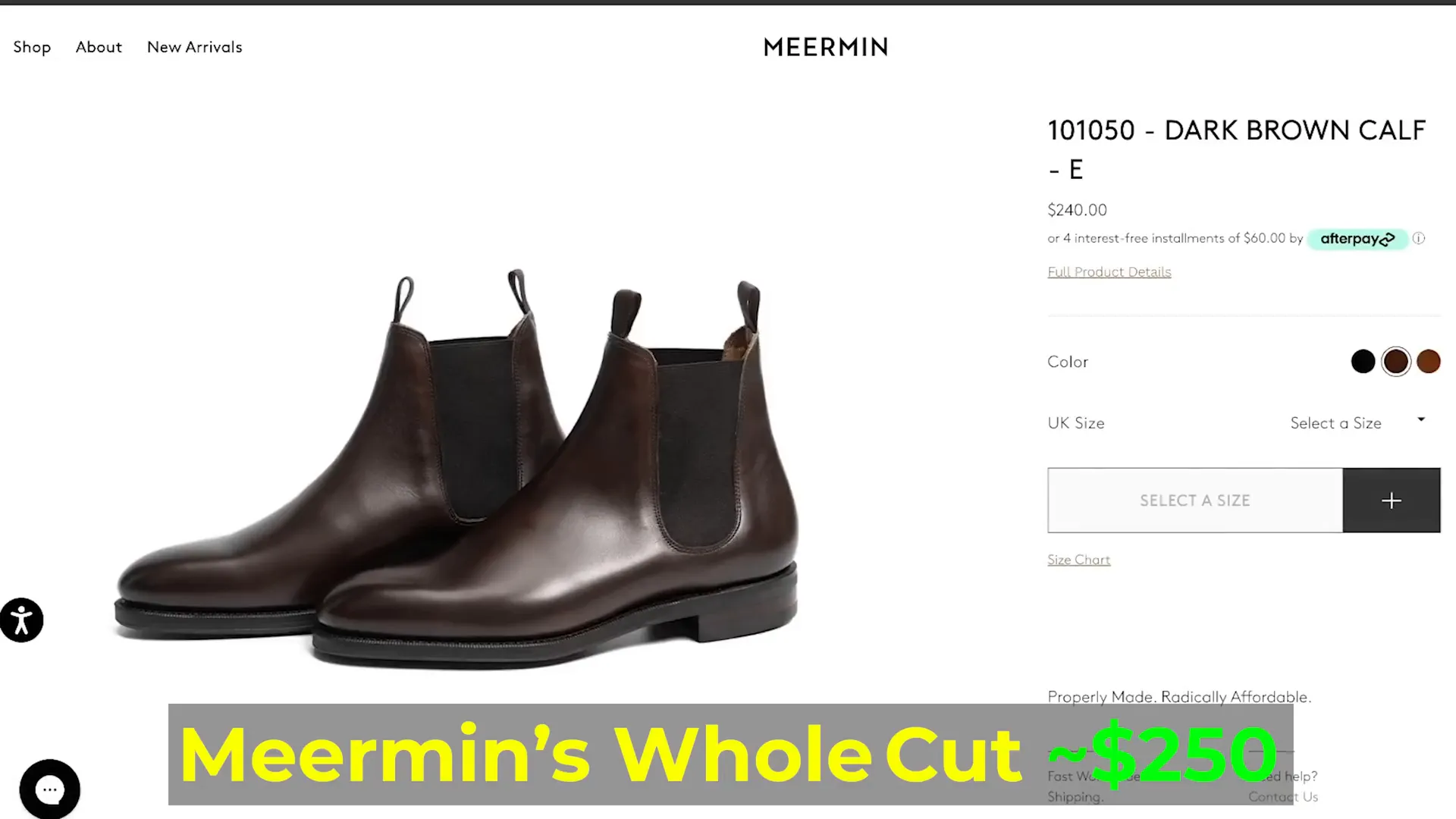 Meermin Wholecut Chelsea Boot