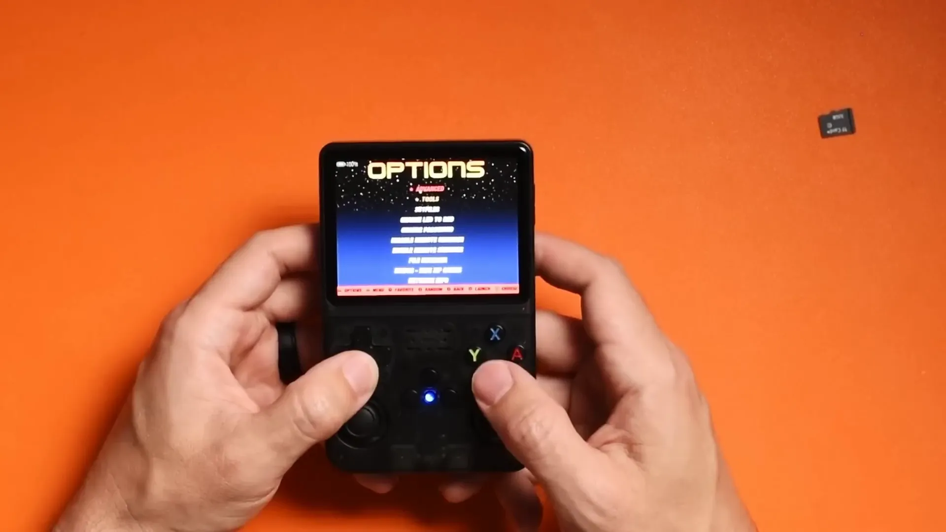 ArkOS setup menu on R36S