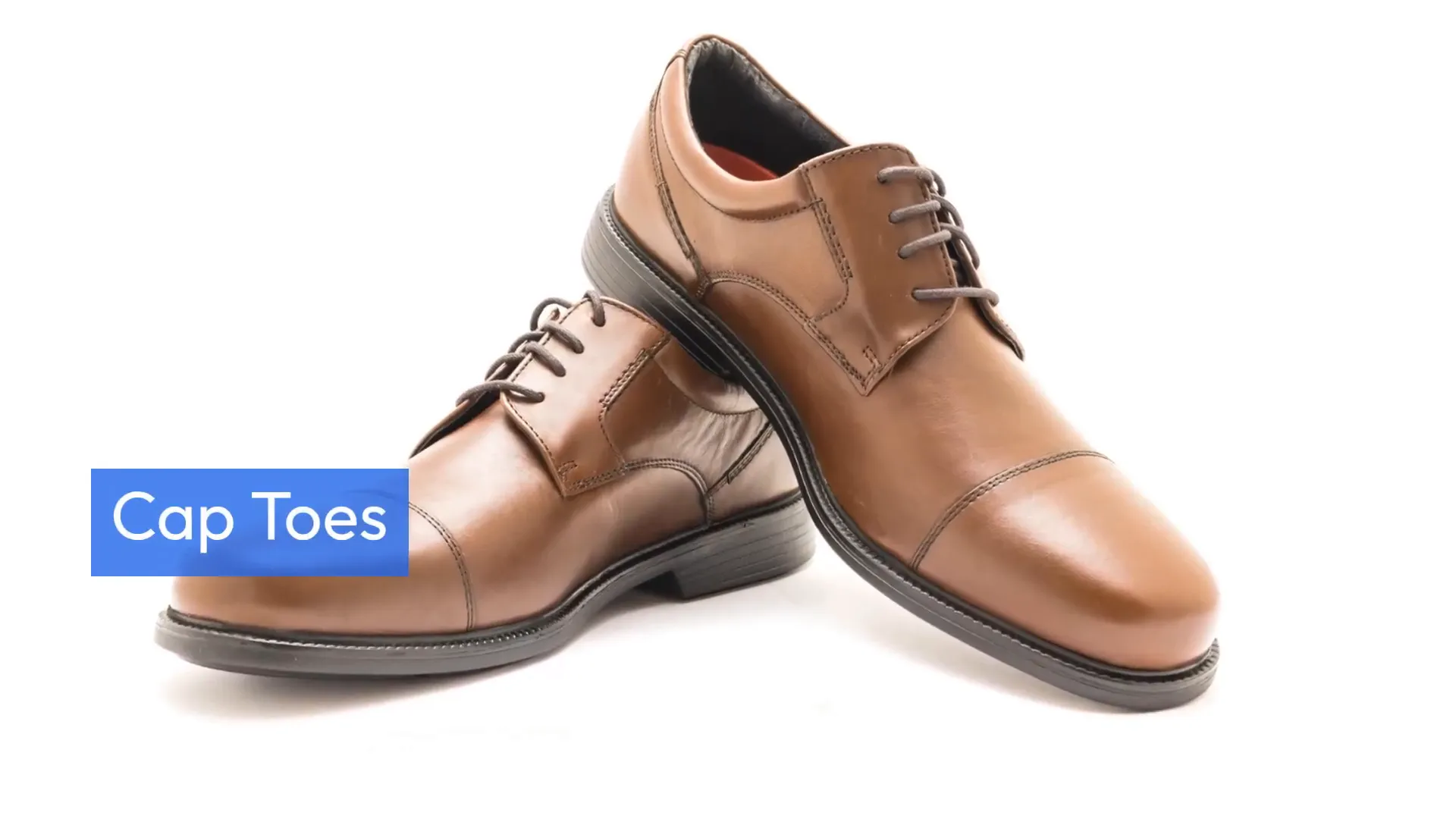 Cap toe and wing tips dress shoes