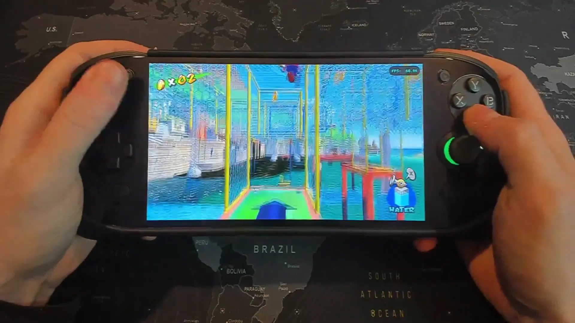 Super Mario Sunshine gameplay on Odin 2 Portal