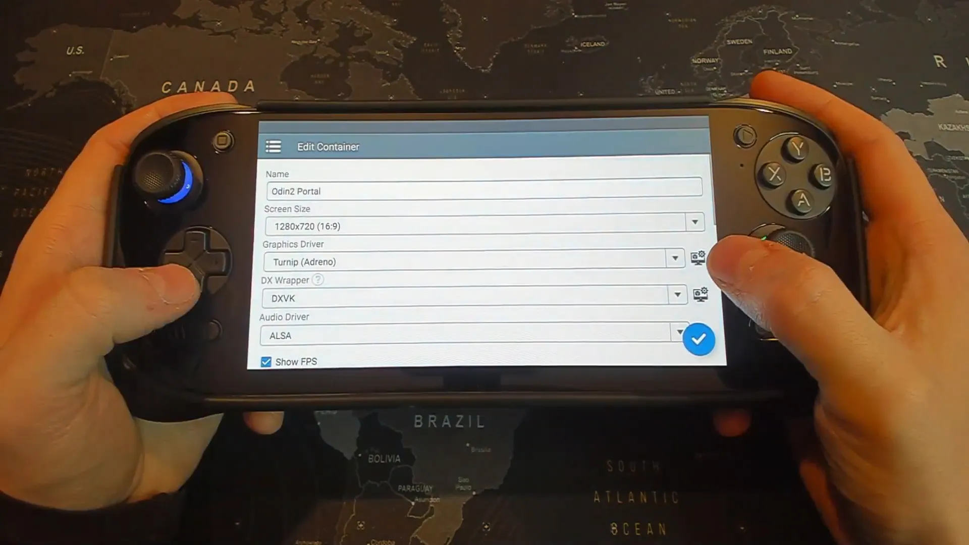 Winlator interface on Odin 2 Portal