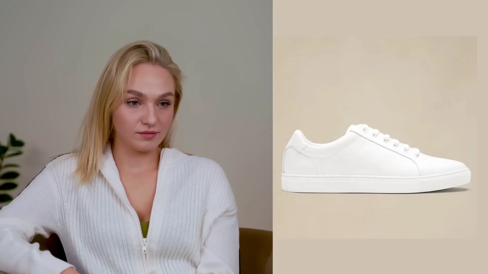 White sneakers paired with casual attire