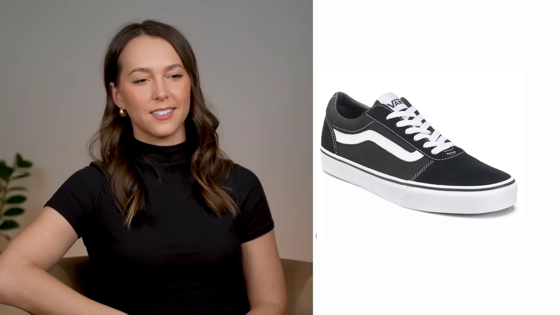 Stylish Vans sneakers on display