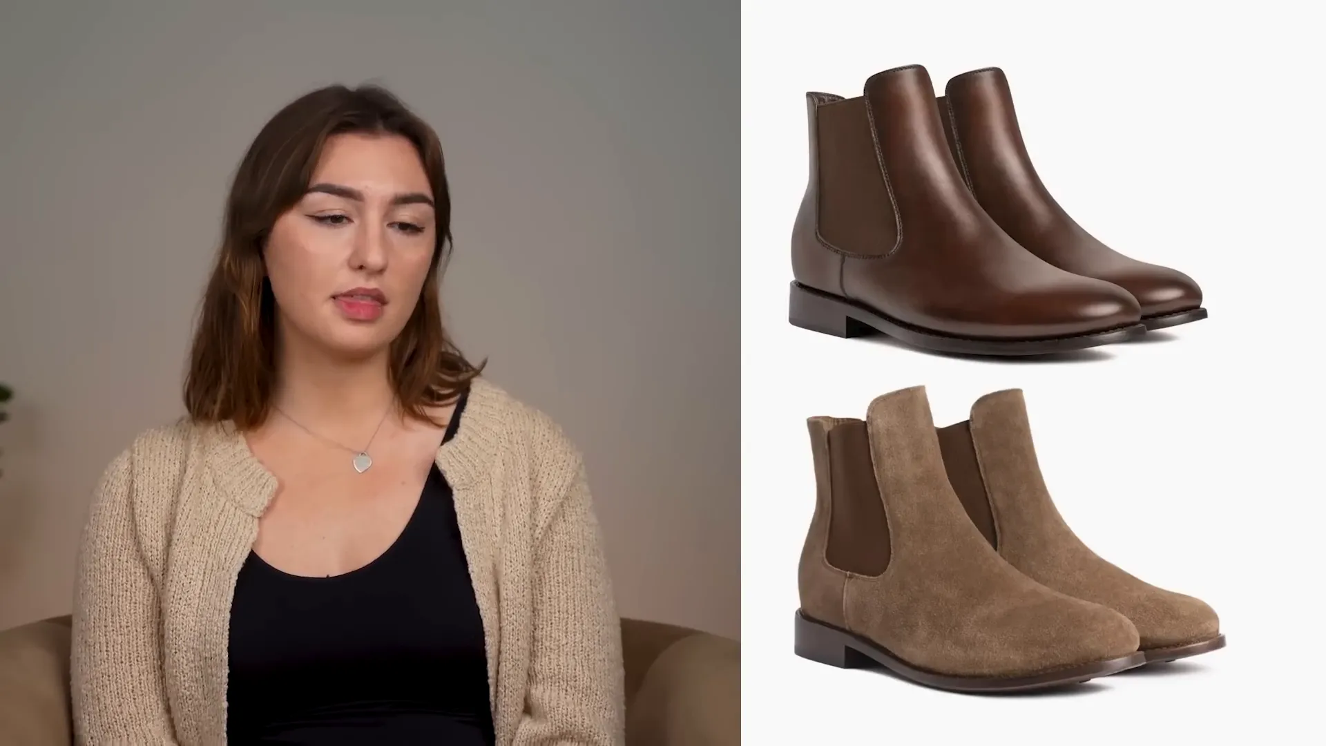 Close-up of suede Chelsea boots