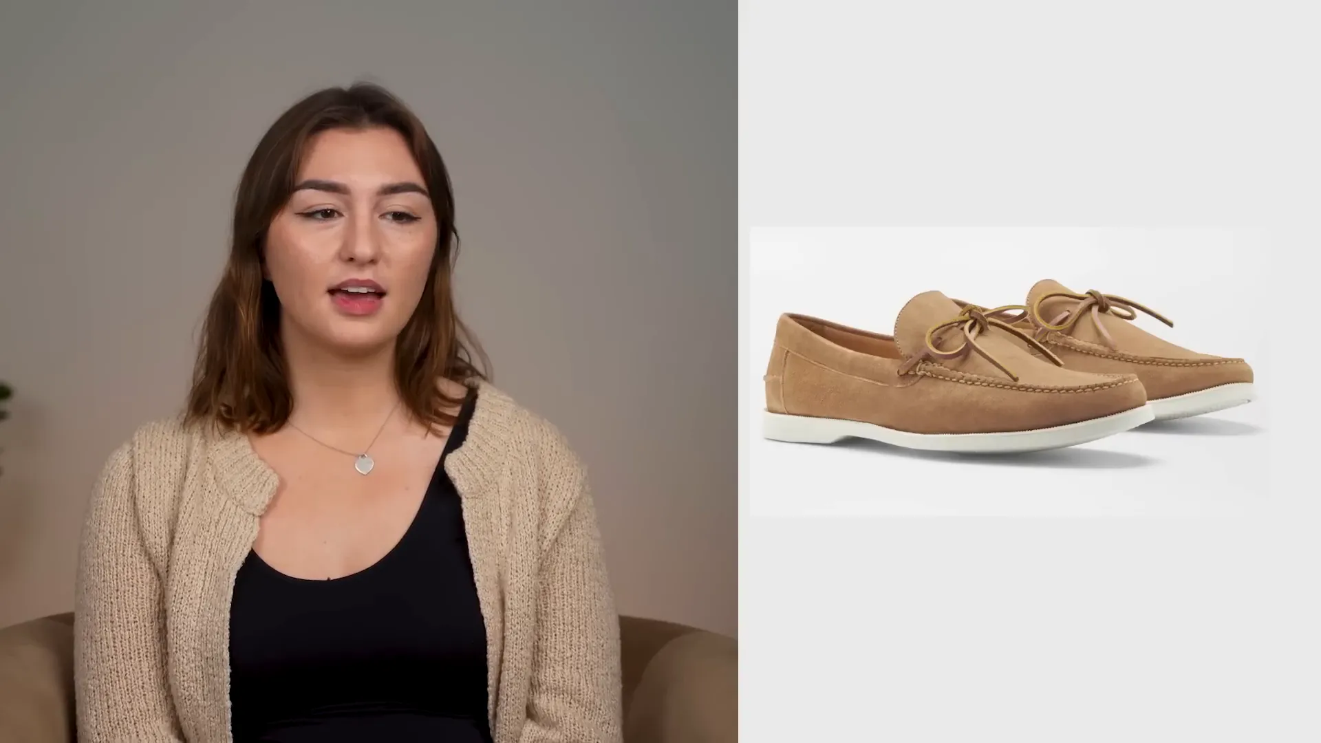 Classic boat shoes on display