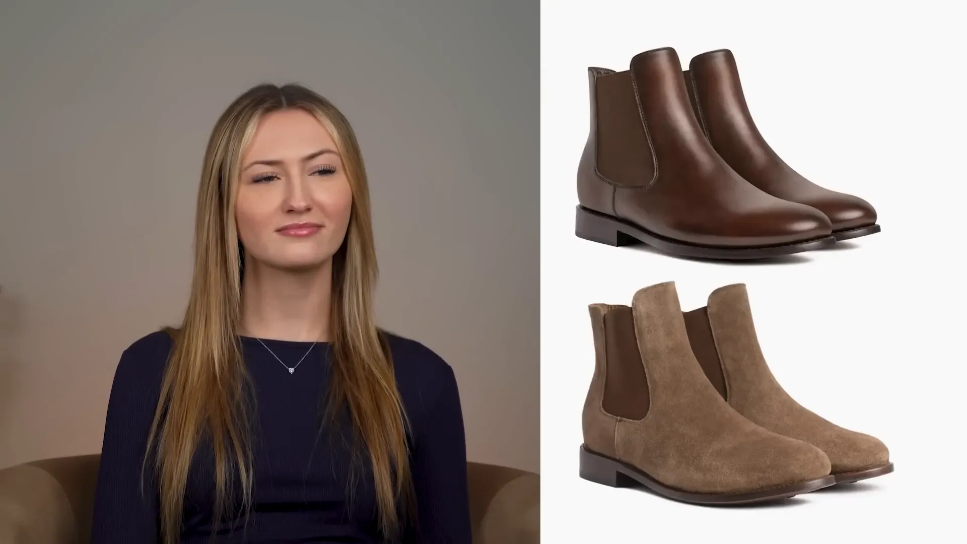 Stylish Chelsea boots on display