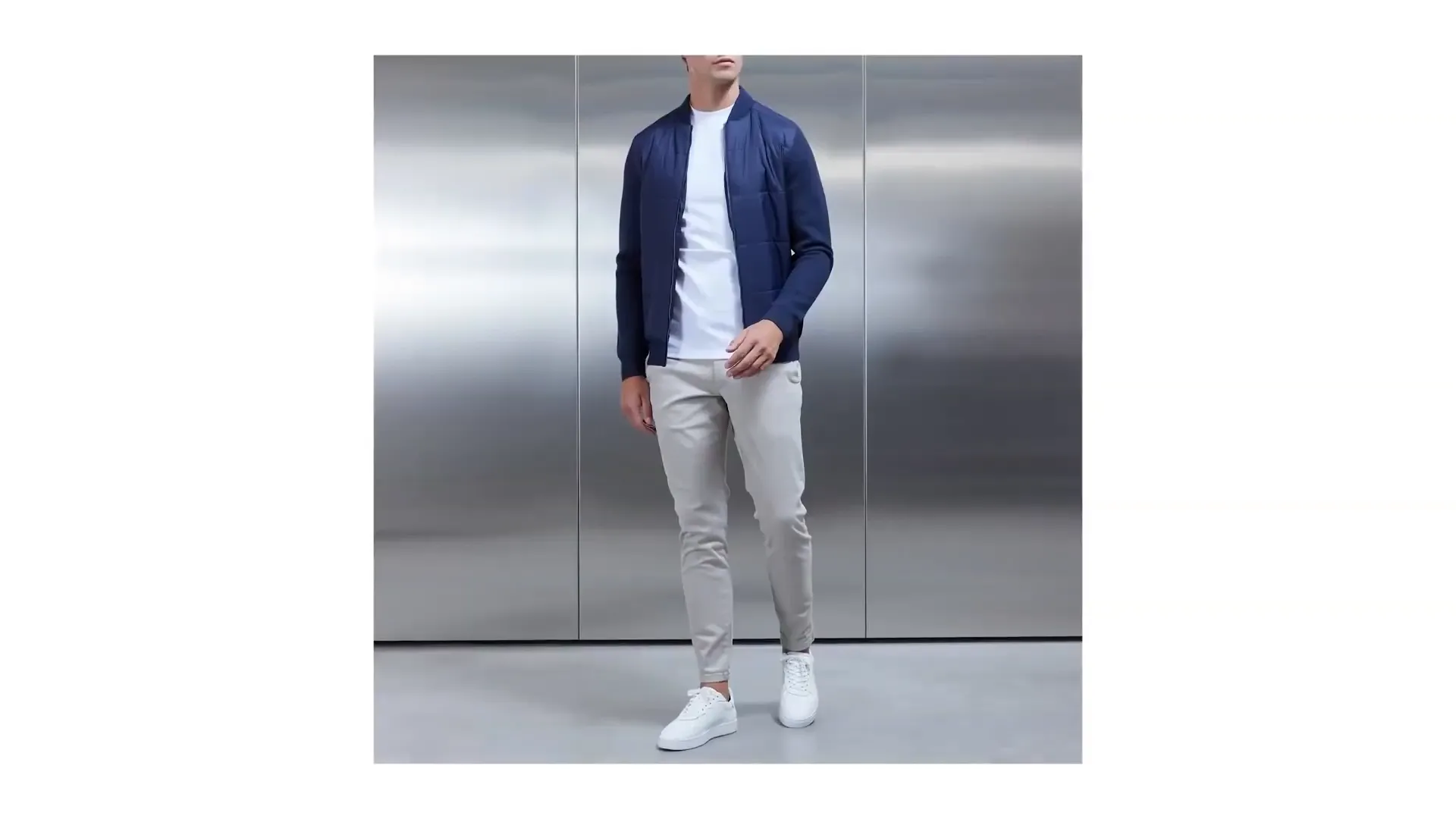 Bomber jacket layered look