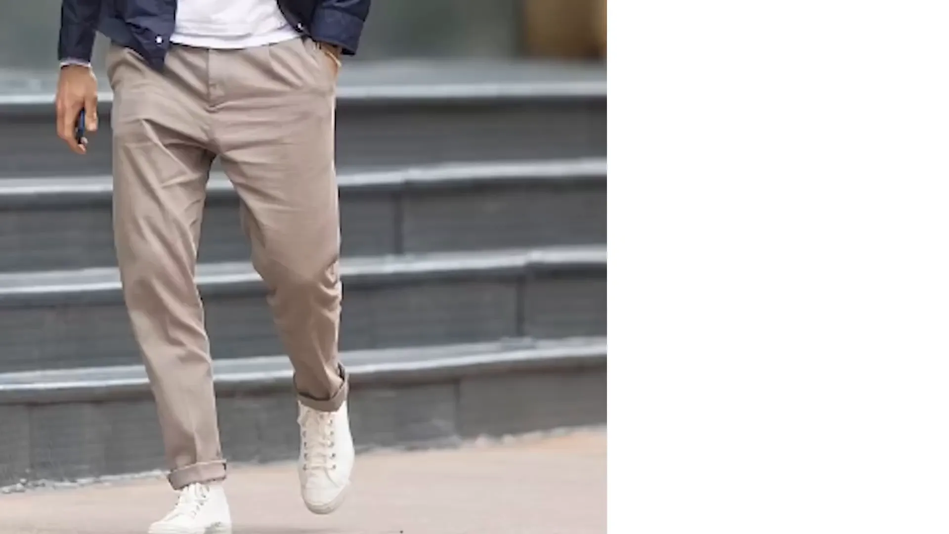 Chinos with rolled cuffs