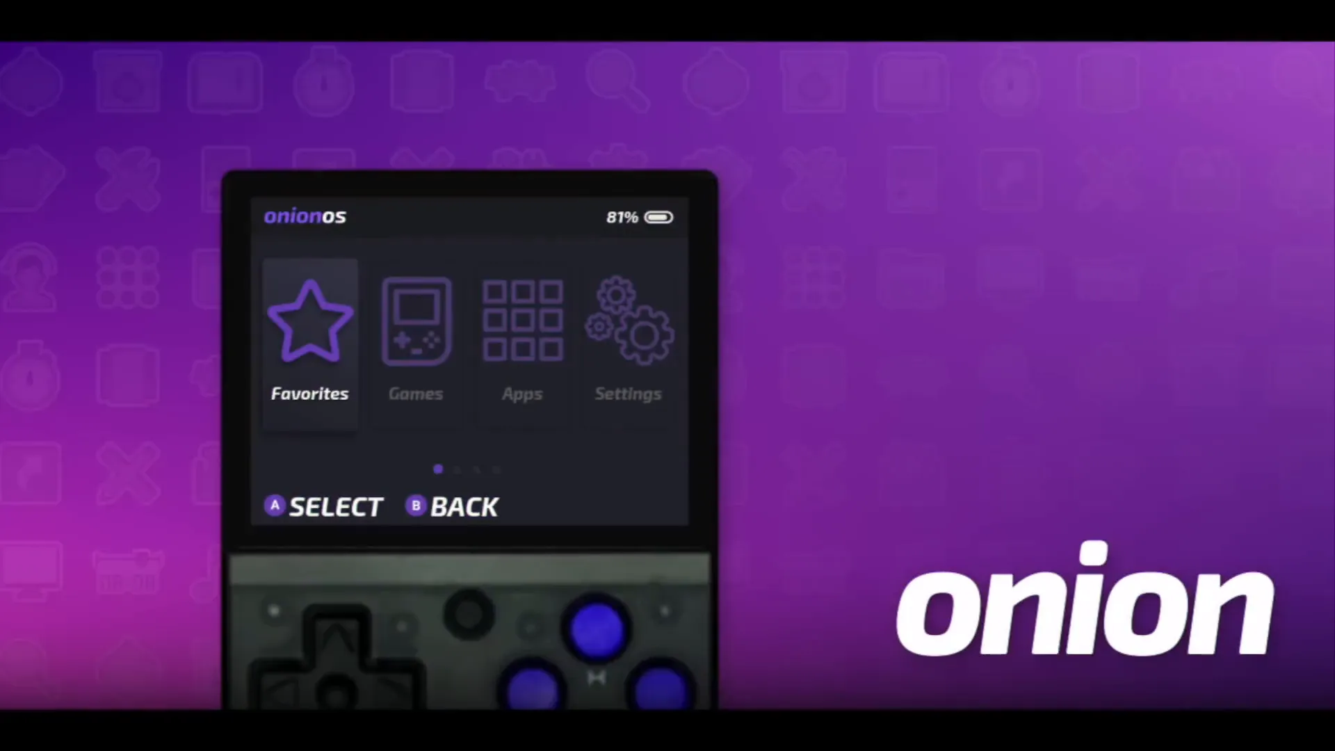 OnionOS interface on Miyoo Mini Plus