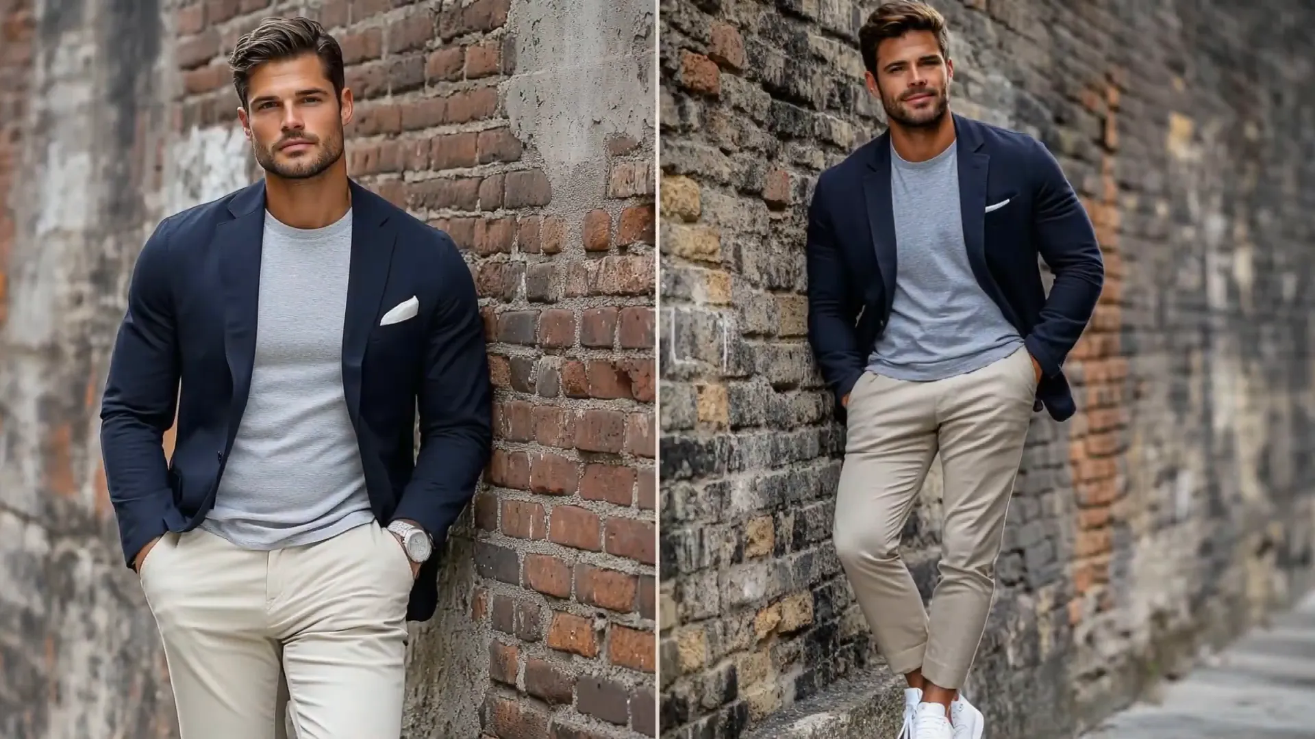 An unstructured cotton blazer in a casual setting