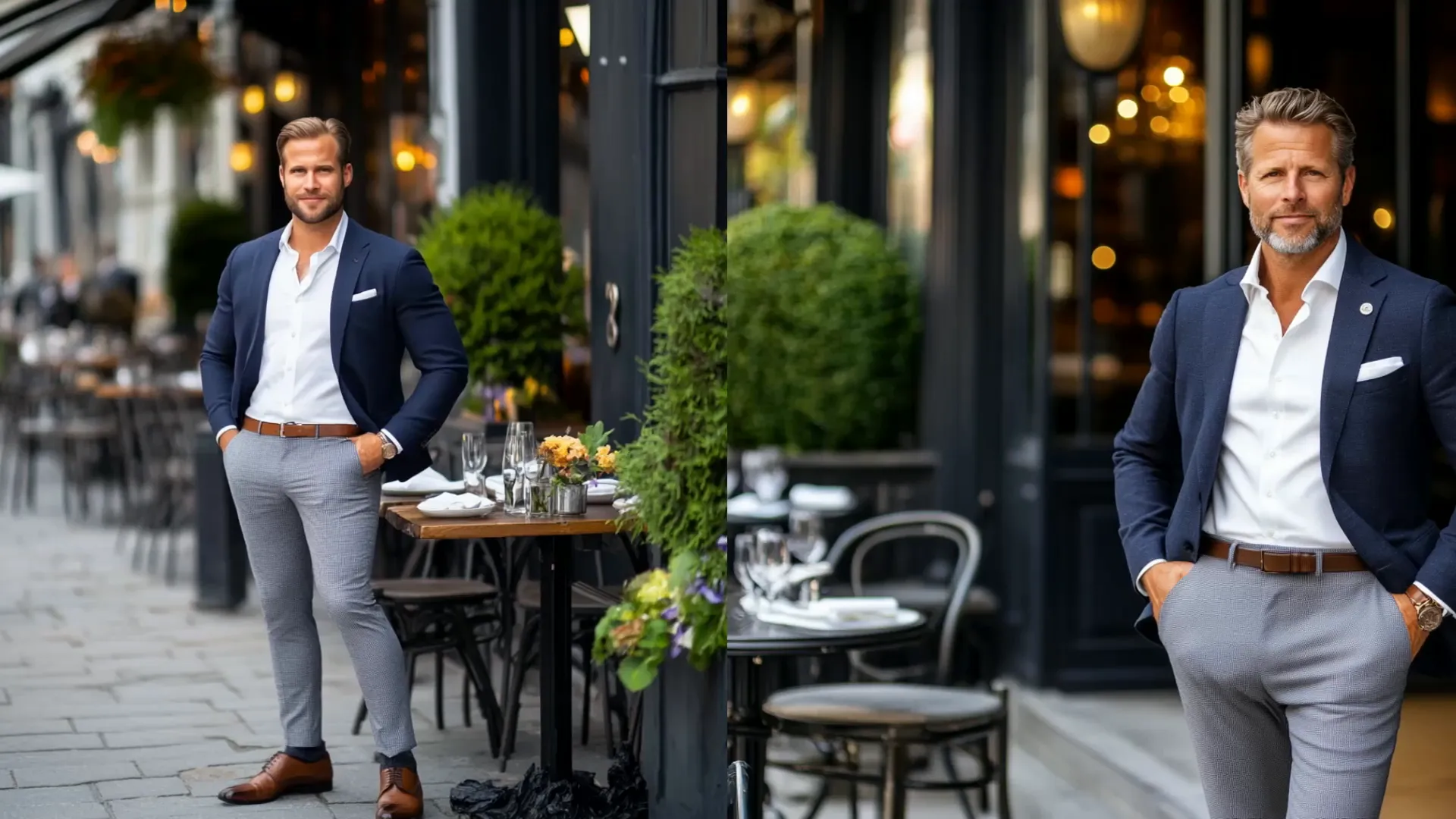 Navy lightweight blazer styled for a summer evening