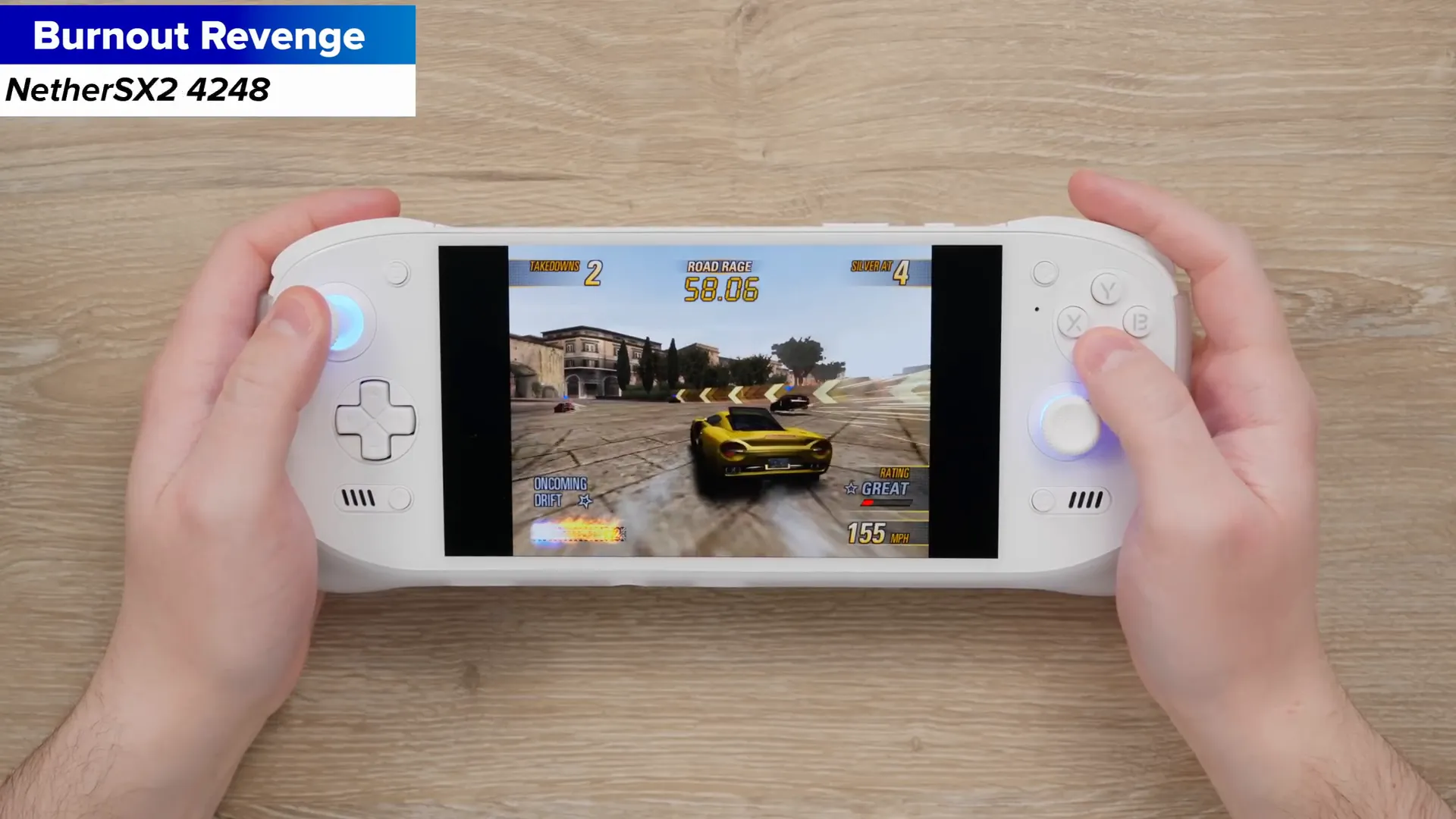 Gameplay footage on Odin 2 Portal screen showing vibrant colors